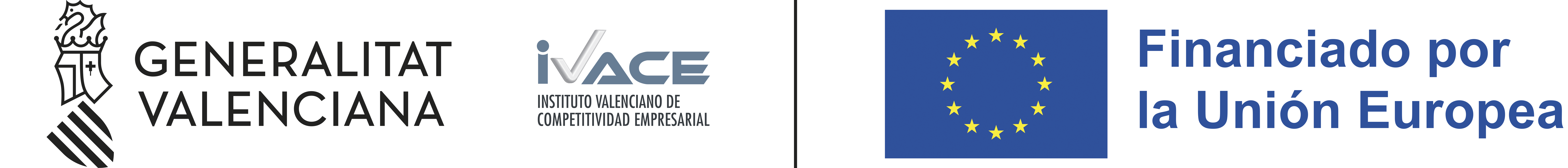 Logos Generalitat Valenciana, IVACE y Unión Europea